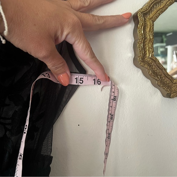 By Anthropologie Embroidered Mesh Maxi Dress black Women’s SIZE MEDIUM lace dark - Picture 8 of 14